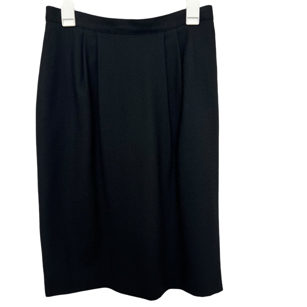 JH Collectibles‎ Skirt Women 12 Straight Pencil Pleated 28 inch waist Wool Black